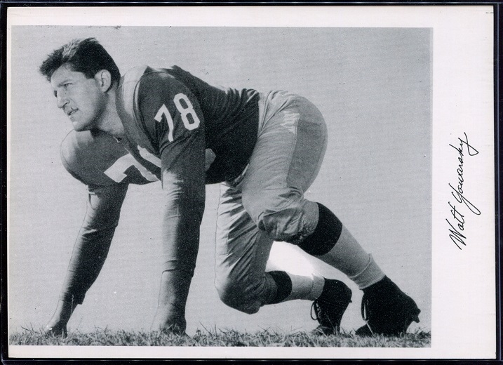 Walt Yowarsky 1956 Giants Team Issue football card