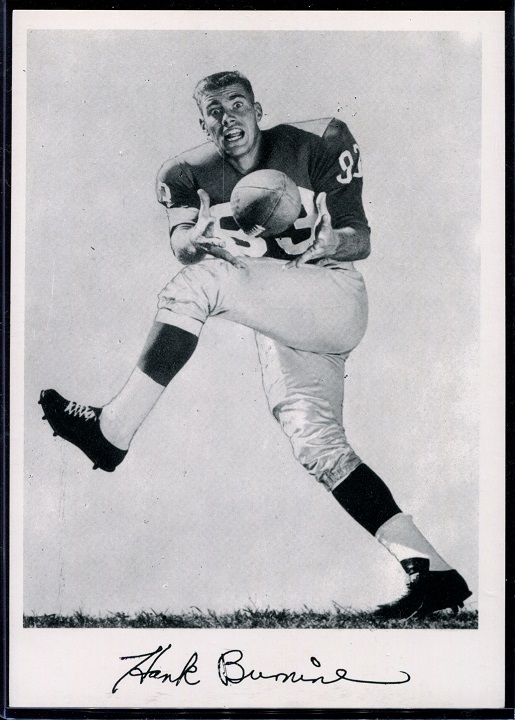 Hank Burnine 1956 Giants Team Issue football card