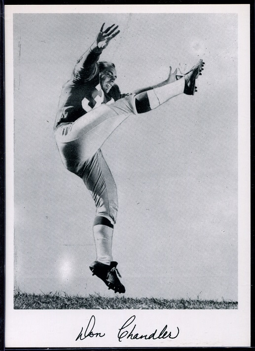 Don Chandler 1956 Giants Team Issue football card