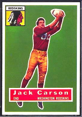 John Carson 1956 Topps football card