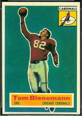 Tom Bienemann 1956 Topps football card