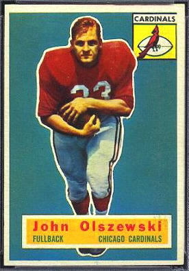 John Olszewski 1956 Topps football card