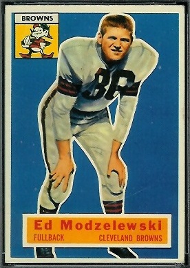 Ed Modzelewski 1956 Topps football card