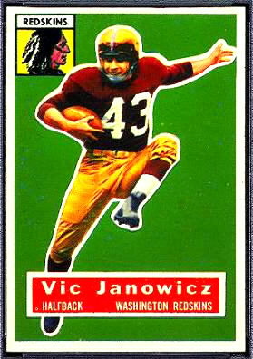 Vic Janowicz 1956 Topps football card