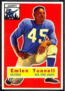Emlen Tunnell 1956 Topps football card