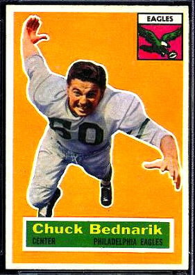 Chuck Bednarik 1956 Topps football card