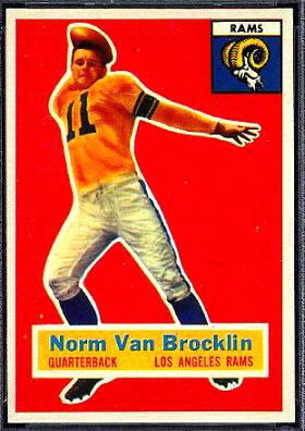 Norm Van Brocklin 1956 Topps football card