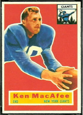 Ken MacAfee 1956 Topps football card