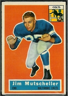 Jim Mutscheller 1956 Topps football card