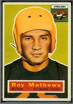 Ray Mathews 1956 Topps football card