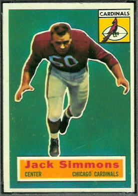 Jack Simmons 1956 Topps football card