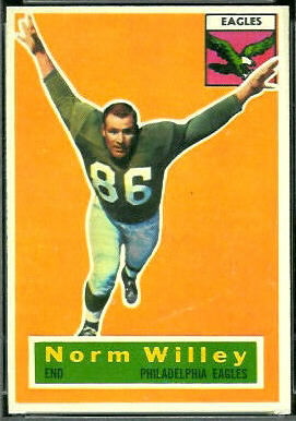 Norm Willey 1956 Topps football card
