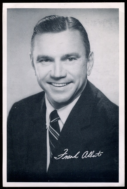Frankie Albert 1957 49ers Team Issue football card Frankie Albert 1957 49ers Team Issue football card