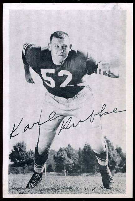 Karl Rubke 1957 49ers Team Issue football card