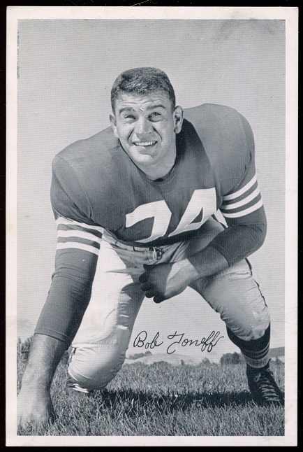 Bob Toneff 1957 49ers Team Issue football card