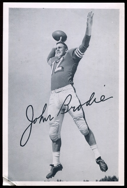 John Brodie 1957 49ers Team Issue football card