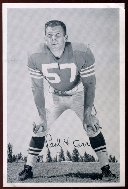 Paul Carr 1957 49ers Team Issue football card