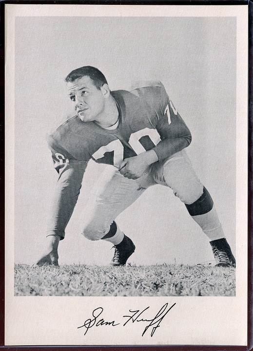 Sam Huff 1957 Giants Team Issue football card Sam Huff 1957 Giants Team Issue football card