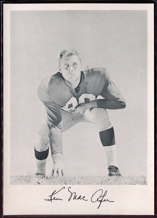 Dennis Mendyk 1957 Giants Team Issue football card