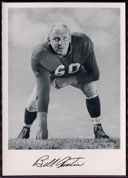 Bill Austin 1957 Giants Team Issue football card Bill Austin 1957 Giants Team Issue football card