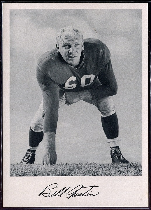 Bill Austin 1957 Giants Team Issue football card