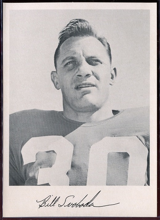 Bill Svoboda 1957 Giants Team Issue football card