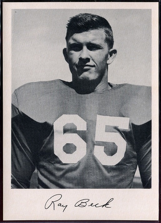 Ray Beck 1957 Giants Team Issue football card