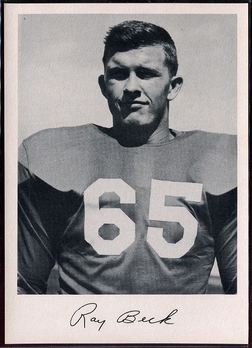 Ray Beck 1957 Giants Team Issue football card Ray Beck 1957 Giants Team Issue football card