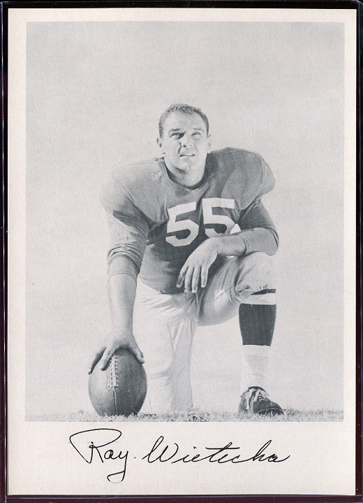 Ray Wietecha 1957 Giants Team Issue football card