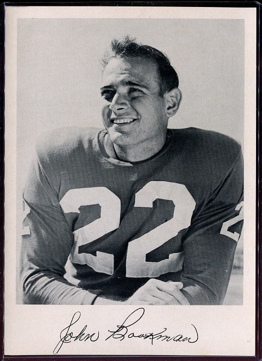 John Bookman 1957 Giants Team Issue football card