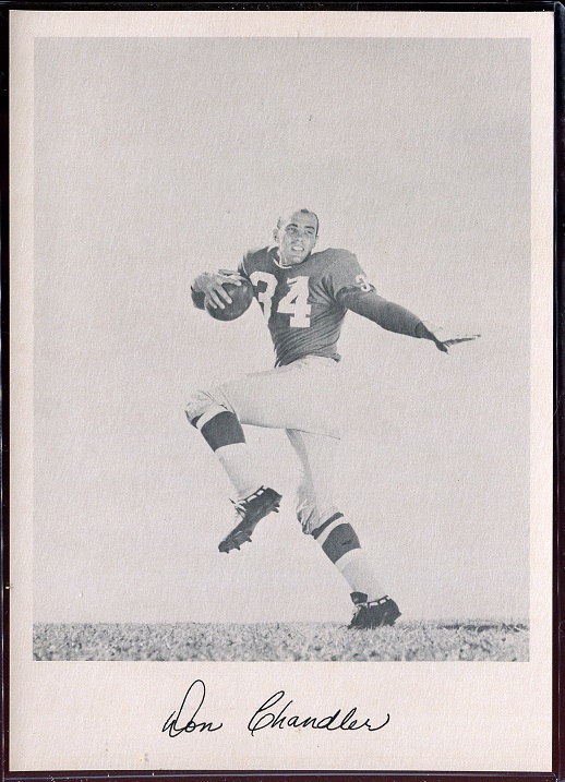 Don Chandler 1957 Giants Team Issue football card