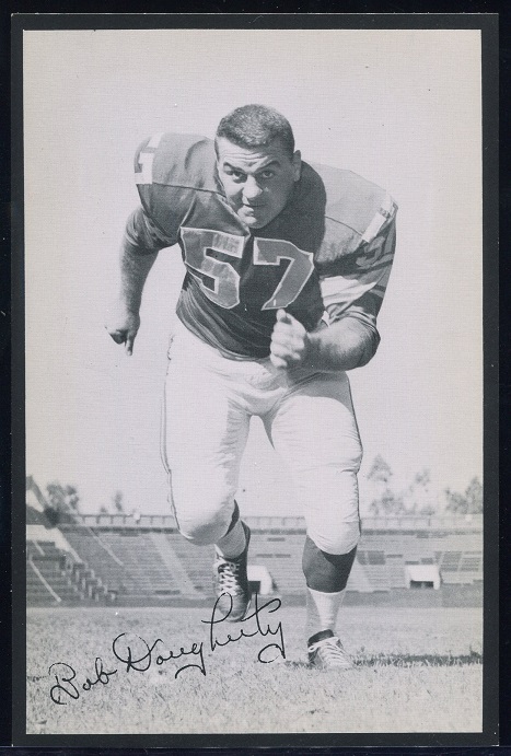 Bob Dougherty 1957 Rams Team Issue football card