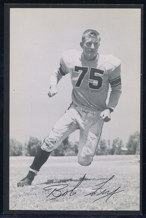 Bob Fry 1957 Rams Team Issue football card