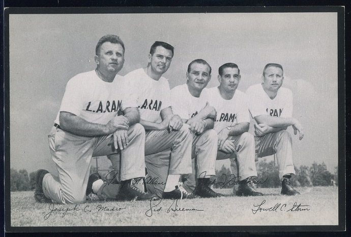 Rams Coaches 1957 Rams Team Issue football card Rams Coaches 1957 Rams Team Issue football card