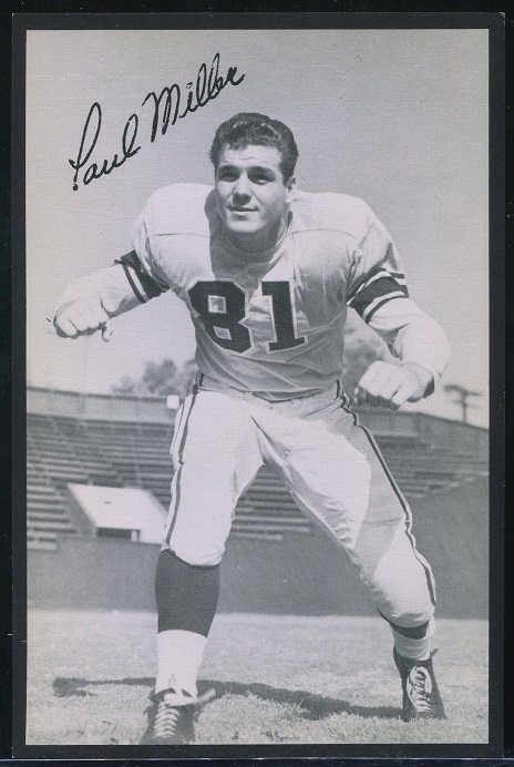 Paul Miller 1957 Rams Team Issue football card
