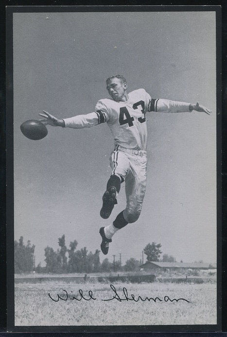 Will Sherman 1957 Rams Team Issue football card