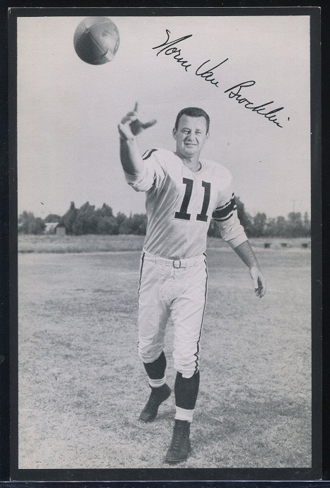 Norm Van Brocklin 1957 Rams Team Issue football card