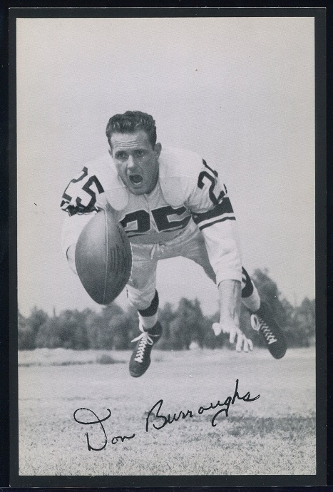 Don Burroughs 1957 Rams Team Issue football card