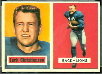 Jack Christiansen 1957 Topps football card