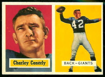 Charley Conerly 1957 Topps football card