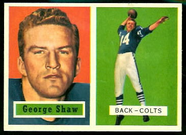 George Shaw 1957 Topps football card