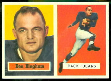 Don Bingham 1957 Topps football card