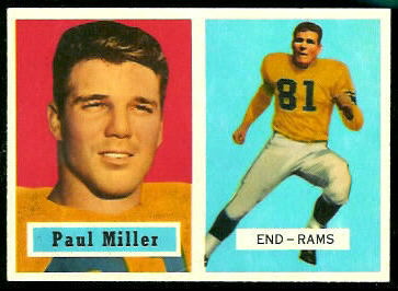 1957 Topps Football Card #120: Paul Miller rookie card