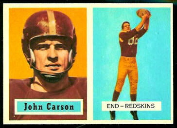 John Carson 1957 Topps football card