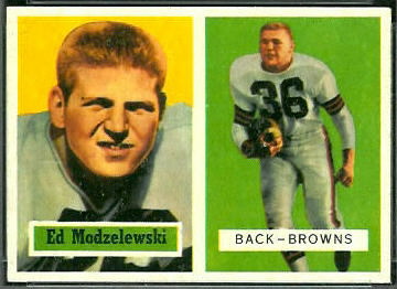 Ed Modzelewski 1957 Topps football card