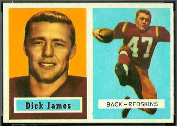 Dick James 1957 Topps football card
