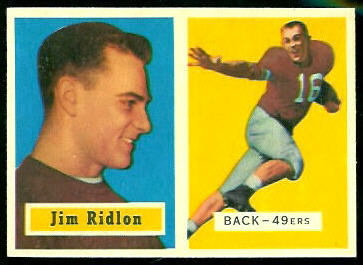 Jim Ridlon 1957 Topps football card