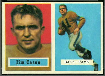 Jim Cason 1957 Topps football card