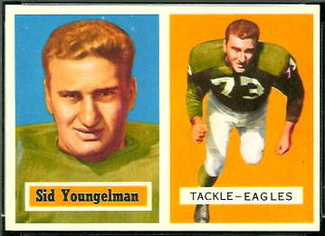 Sid Youngelman 1957 Topps football card