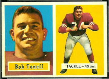 Bob Toneff 1957 Topps football card